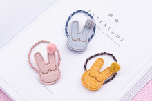 Boutique 30pcs Fashion Cute Pom Pom Rabbit Hair Ties Solid Animal Bunny Elastic Hair Bands Princess Headwear Hair Accessories 2024 - buy cheap