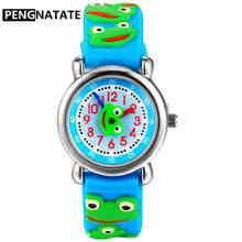 PENGNATATE-relojes de moda para niños, Mini reloj de pulsera de silicona con dibujos de rana en 3D, para estudiantes y niñas, regalos para niños 2024 - compra barato