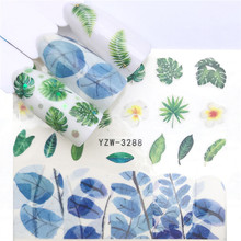1pcs Water Nail Decal and Sticker Flower Leaf Tree Green Simple Summer Slider for Manicure Nail Art Watermark Tips 2024 - buy cheap
