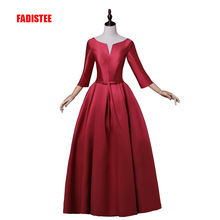 Fadistee-vestido de festa elegante, de baile, cetim de alta qualidade, linha a, faixas, meia manga, verão 2024 - compre barato