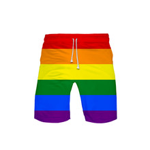 LGBT Fashion Swimwear Men Women Beach Board Shorts Rainbow Flag Lesbians Gays Swim Trunks Swim Shorts Beach Wear clothes 2024 - buy cheap