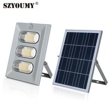 Уличный светодиодный фонарь SZYOUMY IP65 на солнечной батарее, 50 Вт, 100 Вт, фонасветильник на солнечной батарее, фонарь с дистанционным управлением 2024 - купить недорого