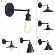 Luminária de parede estilo nórdico, arandela de ferro ferrugem, luminária de parede led vintage para desenho industrial de edison, iluminação de cabeceira simples 2024 - compre barato