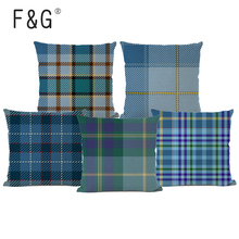 Simple Geometric Check Cushion Cover Printed Family Sofa Car Seat Linen-cotton Pillow Cover Family Decoration Throw Pillow 2024 - buy cheap