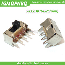 Interruptor de corrediça em miniatura spdt, 50 peças pcb de 3 pinos com 2 posições 1p2t alça do botão lateral alta 2mm igmopnrq 2024 - compre barato