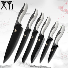 XYj-cuchillo de acero inoxidable Santoku, utensilio para cortar pan, Chef, cuchillos de cocina peladores de alta dureza, 7 piezas 2024 - compra barato