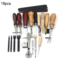 18PCS Leather Craft Tool Leather Sewing Tools Kit Leather DIY Hand Stitching Tools for Sewing Leather Canvas 2024 - buy cheap