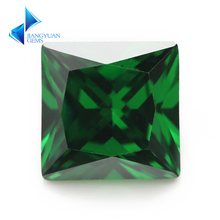 Size 2x2~10x10mm Square Shape Princess Cut AAAAA Green Zirconia Stone Synthetic Gems CZ stone For Jewelry 2024 - buy cheap