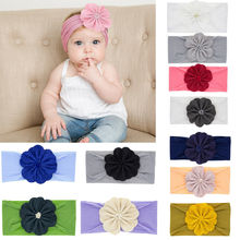 Newborn Cute Infant Baby Girls Boys Headband Cotton Elastic Baby Print Floral Hair Band Girls Flower Bow 2024 - buy cheap