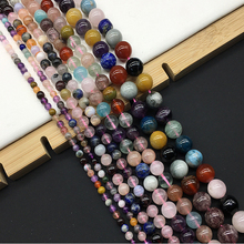 Colorful Natural Stone Beads For Jewelry Making 4/6/8/10mm Round Mix Color Multi Crystal Quartz Gem Stone Beads DIY Accessories 2024 - buy cheap