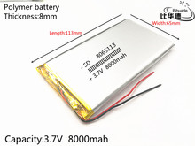 2pcs/Lot 3.7V 8000mAh 8065113 Rechargeable li Polymer Li-ion Battery For Bluetooth 2024 - buy cheap
