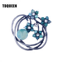 TDQUEEN Women Brooches Natural Stone Green Beads Crystal Rhinestone Vintage Costume Pin Jewelry Round Large Pins and Brooches 2024 - buy cheap