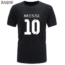 BAIJOE 2018 Men's t shirt men Brand T Shirt Messi 10 Printed T Shirts Summer o-neck Casual High Quality Hipster tee shirts Men 2024 - buy cheap