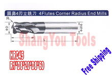 3pcs 8mm hrc45 R1*D8*20*D8*60 four Flutes Milling tools Mill cutter  Corner Radius End Mill CNC router bits 2024 - buy cheap