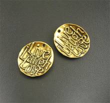 5pcs  Gold/Silver Color Letter Live Laugh LOVE Round Charms For DIY Jewelry Making Findings  A1236 2024 - buy cheap