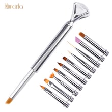 New Gold Sliver Nail Drawing Painting Brush 1pcs Pen + 10pcs Written Nail Art Dotting Pen With Rhinestone For UV Gel 2024 - buy cheap