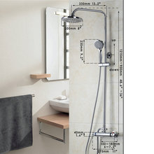 OUBONI Baño de 8 pulgadas ducha de lluvia termostática cabeza redonda bañera grifo de ducha grifo de Ducha 2024 - compra barato