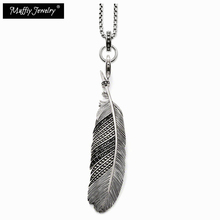 Black Feather Quill Necklace,Europe Style Rebel Fashion Good Jewelry For Women,2017  Gift In 925 Sterling Silver,Super Deals 2024 - buy cheap