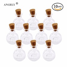 10 Pcs Wish Bottles Tiny Small Empty Clear Cork Glass Bottles Vials For Wedding Holiday Decoration Christmas Gifts Manual Supply 2024 - buy cheap