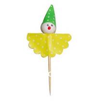 Wholesale 500 Pieces Wooden Clown Picks 10cm, Free Shipping Dessert Cake Picks Clown Cocktail Party Sticks Home Hotel Supplies 2024 - buy cheap