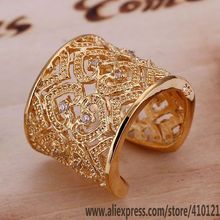 R107 Lucky Charm Gold Color Rings For Women Fashion Jewelry Wholesale Women Accessorie Fashion Multi Heart Rings-Golden-Opened 2024 - buy cheap