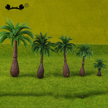 20Pcs Plástico Layout Cenário Modelo de Árvores de Coco Artificial Palmeiras Praia Seaside 1: 75 1:150 Escala 1:200 2024 - compre barato