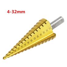 1pc Professional Triangular Handle HSS Steel Large Step Cone Coated Metal Drill Bit Cut Tool Set Hole Cutter 4-12/20/32mm 2024 - buy cheap