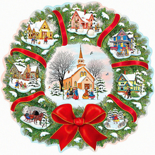 Full DIY 5D Diamond Painting Christmas Wreath Cross Stitch Diamond Embroidery Winter House Patterns rhinestones Diamond Mosaic 2024 - buy cheap