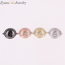5PCS Women Bracelet Connector CZ zircon Pave Charm jesus Beads Accessories 2024 - buy cheap
