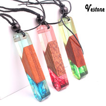 Solid Wood Pendant Necklace / Sweater Pendant / Ethnic Travel Jewelry / Solidified Time Resin Handbag Pendant XK001 2024 - buy cheap