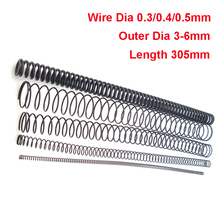 1PCS Y Type Spring Black Manganese Steel Pressure Spring Wire Dia 0.3/0.4/0.5mm Outer Dia 3-6mm Length 305mm 2024 - купить недорого