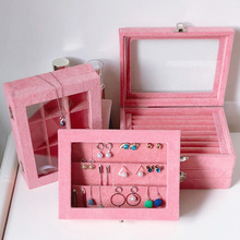 Caja para presentación de joyas, caja para anillos, pendientes, pulseras, collares o organizador de almacenamiento de adorno Similar, color rosa, 20,5x15x5cm, nuevo tamaño 2024 - compra barato