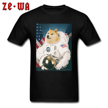 Dogenaut-camiseta personalizada en 3D para hombre, camisa divertida Doge, camisa de algodón con estampado de astronauta, perro Akita, 2019 2024 - compra barato