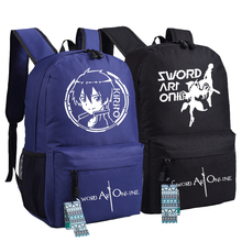 Sword Art-mochila de lona para chica adolescente, bolsa de viaje para ordenador portátil, Cosplay en línea, Anime 2024 - compra barato