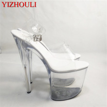 Gold stage 20 cm crystal shoes, transparent super thick waterproof platform decorative platform sandals 2024 - buy cheap