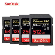 SanDisk Extreme PRO SD Card 64GB 128GB 256GB UHS-I Class10 SDXC SDHC Memory Card 170MB/s C10 U3 V30 4K for SLR camera 2024 - buy cheap