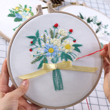 DIY Embroidery Kits Flower Pattern Printed Cross Stitch Kits for Beginner with Hoop 3D Needlework Hand Craft Home Decor Gift 2024 - buy cheap