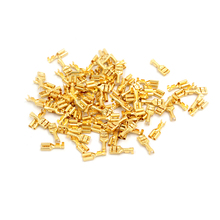 100pcs 6.3mm Female Crimp Terminal Connector Gold Brass Car Speaker Electric Wire Connectors Set 2024 - buy cheap