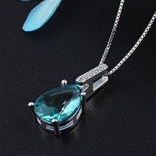 Everoyal Fashion Women Silver 925 Choker Necklace Jewelry Female Zircon Blue Water Drop Pendant Necklace For Lady Accessories 2024 - buy cheap