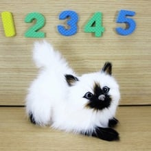 Simulation white cat polyethylene&furs cat model funny gift about 12cmx5cmx10cm 2024 - buy cheap