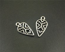 30 peças de prata cor geométrica padrão charme pingente diy feito à mão jóias descobertas 10x21mm a1517 2024 - compre barato