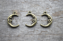 30pcs-Moon charms, Antique Bronze moon Pendants / charms 18x12mm 2024 - buy cheap