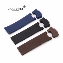 CARLYWET 25*12mm Black Brown Blue Waterproof Silicone Rubber Replacement Wrist Watch Band Strap Belt For Ulysse Nardin 2024 - buy cheap