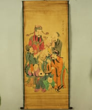 Antique painting traditional Chinese 9 god of longevity painting scroll painting,old paper painting 2024 - buy cheap