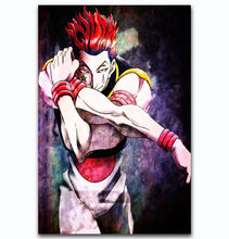 Novo e quente hisoka hunter x hunter cartoon-poster de arte de seda adesivo de parede decoração de presente 2024 - compre barato