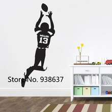 Custom Name Football Player Wall Stickers Boys Bedroom Personalized Number Sports Wall Decals Teens Removable Home Decor JW344 2024 - buy cheap