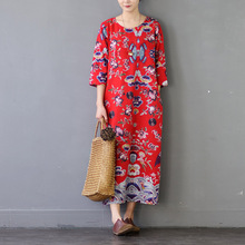 Spring New Cotton and Linen Slim Loose Dress 2024 - buy cheap