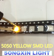500pcs/lot  XIASONGXIN LIGHT SMD 5050 yellow smd LED Diode1.8-2.4V Wholesale 585-590nm 5.0*5.0*1.5MM 0.2W 60MA 2024 - buy cheap