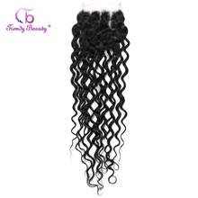 Peruvian Water Wave 4x4 Lace Closure HD Lace Free/Middle/Three Part Human Hair Transparent 5x5 Lace Closure Trendy Beauty 2024 - buy cheap