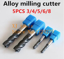 Free Delivery New 5pcs/set 3 4 5 6 8mm Four Flutes Solid Carbide End Mill ALTiN Coat, CNC Milling Cutter Bits for Metal Cutting 2024 - buy cheap